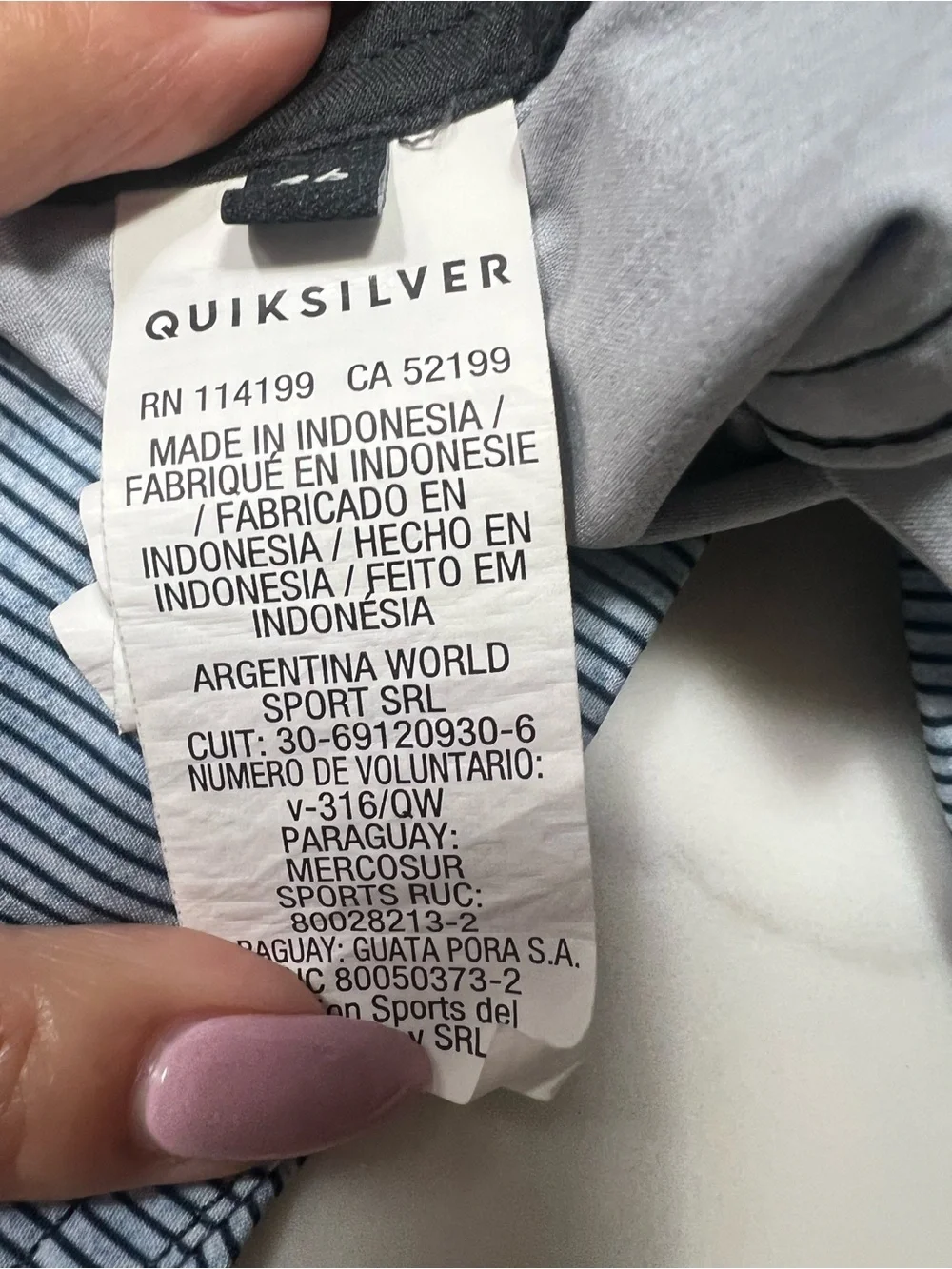 Quiksilver Blue Ombre Stripe Swim Trunks Waist 36